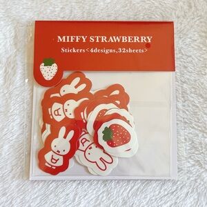 MIFFY STRAWBERRY stickers seals set for planner journal / techo / calendar - Red